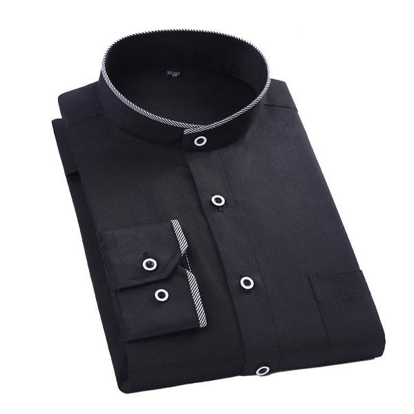 2020 new arrival men shirt mandarin collar long sleeved classical solid shirt men slim fit dress business camisa masculina, White;black
2020 new arrival men shirt mandarin collar long sleeved classical solid shirt men slim fit dress business camisa masculina, White;black