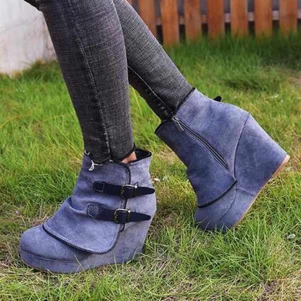 women ankle boots chaussure high heel booties plus size gladiator vintage pu leather wedge shoes woman zapatos mujer sapatod2010, Black
women ankle boots chaussure high heel booties plus size gladiator vintage pu leather wedge shoes woman zapatos mujer sapatod2010, Black