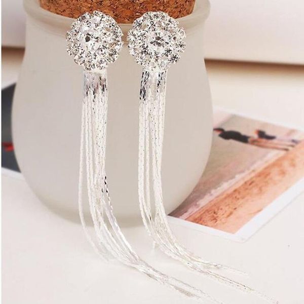 clip-on & screw back arrival bridal rhinestone round shape tassel clip on earrings non piercing for women big statement pierced earrings1, Silver
clip-on & screw back arrival bridal rhinestone round shape tassel clip on earrings non piercing for women big statement pierced earrings1, Silver