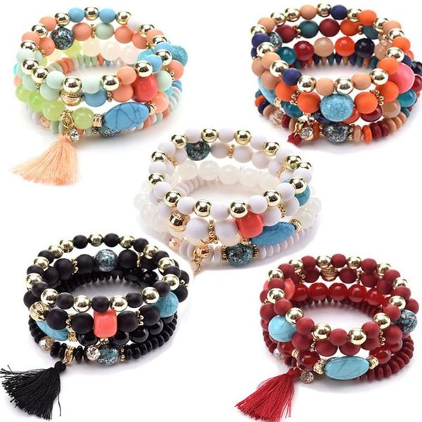 4 pcs/set new arrival women charm crystal multi-layer beads bracelets tassel pendant bracelet jewelry, Black
4 pcs/set new arrival women charm crystal multi-layer beads bracelets tassel pendant bracelet jewelry, Black