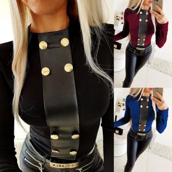 designer spring 2020 and autumn womens clothes slim bodycon bottoming shirts long sleeved crew neck t button up for lady, White
designer spring 2020 and autumn womens clothes slim bodycon bottoming shirts long sleeved crew neck t button up for lady, White