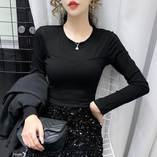 t- women's autumn 2020 new style stitching slim long sleeve bottoming shirt european fashionable foreign coat t-shirt style round neck, White
t- women's autumn 2020 new style stitching slim long sleeve bottoming shirt european fashionable foreign coat t-shirt style round neck, White