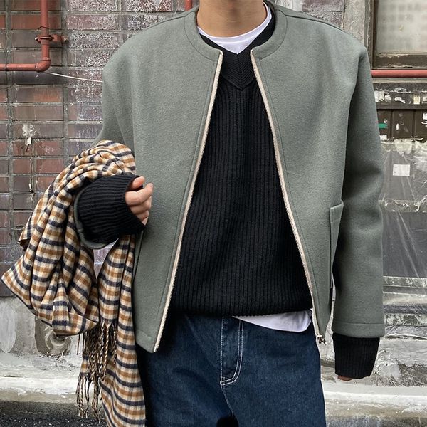 spring 2021 men's and winter new fashion trend thin lake green wool cloth jacket young clothes wtma, Black;brown
spring 2021 men's and winter new fashion trend thin lake green wool cloth jacket young clothes wtma, Black;brown