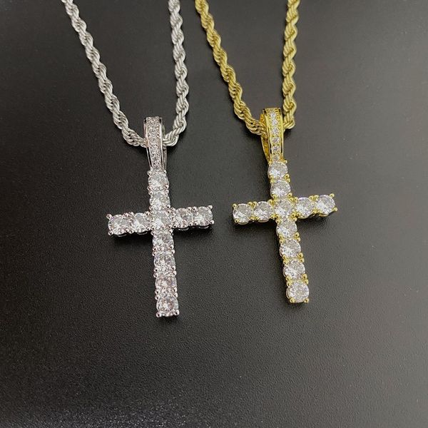 fashion zircon cross necklace hip hop gold chain pendant necklaces for men women, Silver
fashion zircon cross necklace hip hop gold chain pendant necklaces for men women, Silver