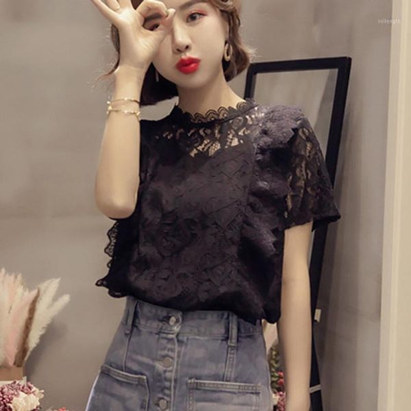 2020 blouse summer shirts fashion women hollow out lace o-neck short sleeve ladies solid shirt black white1, White
2020 blouse summer shirts fashion women hollow out lace o-neck short sleeve ladies solid shirt black white1, White