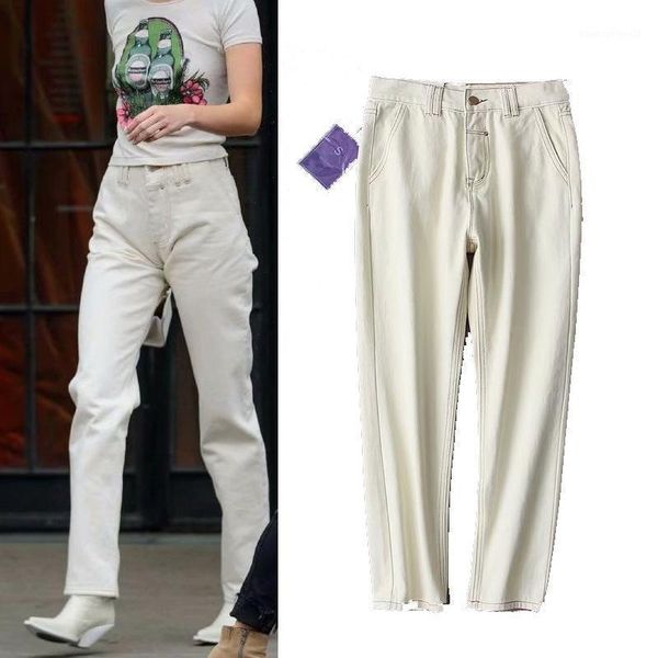 women's jeans 2021 spring arrival women trendy street high waist slim jeans, female brand designer vintage casual white washed denim pa, Blue
women's jeans 2021 spring arrival women trendy street high waist slim jeans, female brand designer vintage casual white washed denim pa, Blue