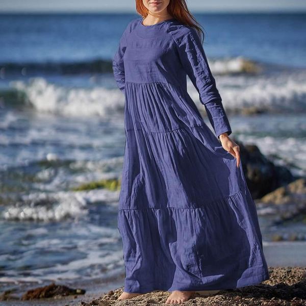 casual dresses vonda 2021 fashion solid autumn dress crew neck pleated women cotton linen vestidos female holiday robe oversized, Black;gray
casual dresses vonda 2021 fashion solid autumn dress crew neck pleated women cotton linen vestidos female holiday robe oversized, Black;gray