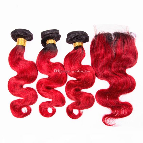 dark roots body wave hair weaves with lace closure ombre 1b red lace closure with brazilian hair extensions 4pcs lot, Black
dark roots body wave hair weaves with lace closure ombre 1b red lace closure with brazilian hair extensions 4pcs lot, Black
