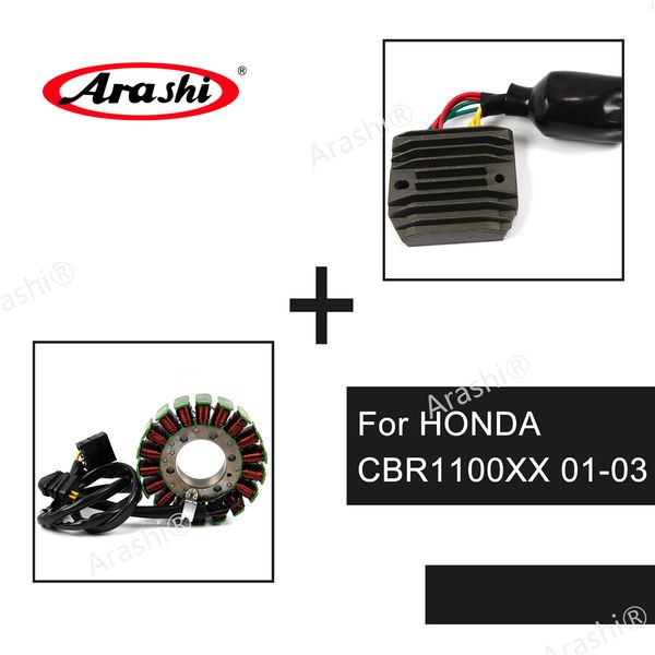 arashi magneto engine generator stator coil & voltage regulator rectifier motorcycle for honda cbr1100xx cbr 1100xx 2001 2002 2003
arashi magneto engine generator stator coil & voltage regulator rectifier motorcycle for honda cbr1100xx cbr 1100xx 2001 2002 2003