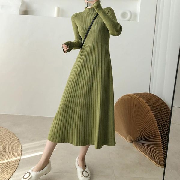 casual dresses elegant warm half turtleneck ladies a-line sweater dress full sleeve slim waist women knitted mid-calf vestidos autumn, Black;gray
casual dresses elegant warm half turtleneck ladies a-line sweater dress full sleeve slim waist women knitted mid-calf vestidos autumn, Black;gray