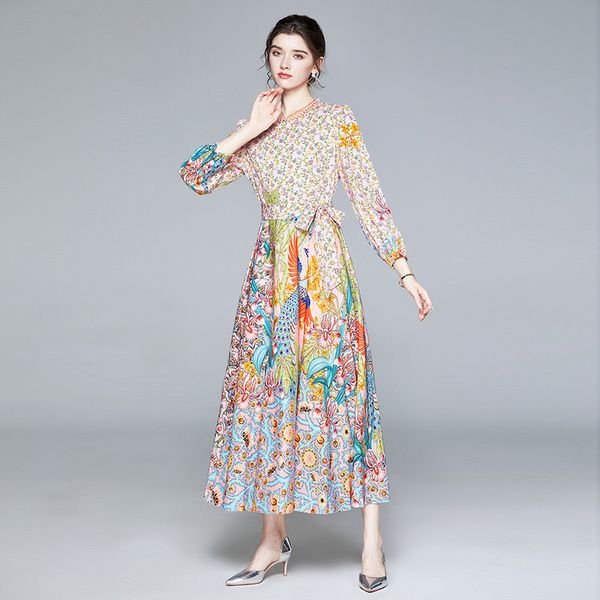 autumn vintage peacock flower print maxi dress women's long lantern sleeve o-neck hollow out belted shirt hoiday long dress, Black;gray
autumn vintage peacock flower print maxi dress women's long lantern sleeve o-neck hollow out belted shirt hoiday long dress, Black;gray