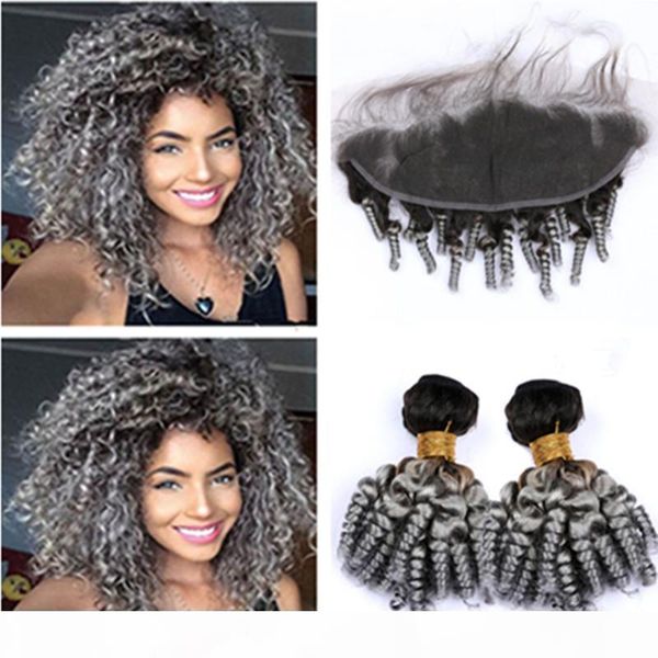 #1b grey ombre brazilian human hair aunty funmi 2bundles and frontal 3pcs lot sprial curly ombre silver grey 13x4 lace frontal with weaves, Black;brown
#1b grey ombre brazilian human hair aunty funmi 2bundles and frontal 3pcs lot sprial curly ombre silver grey 13x4 lace frontal with weaves, Black;brown