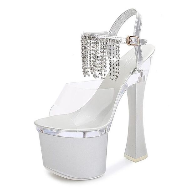 sandals thick heel women high 17cm party model t-stage platform fairy transparent super large size, Black
sandals thick heel women high 17cm party model t-stage platform fairy transparent super large size, Black