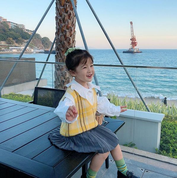 pullover 2021 girls knitted plaid sweater cotton spring fashion vest sweaters 2-7 years yl364, Blue
pullover 2021 girls knitted plaid sweater cotton spring fashion vest sweaters 2-7 years yl364, Blue
