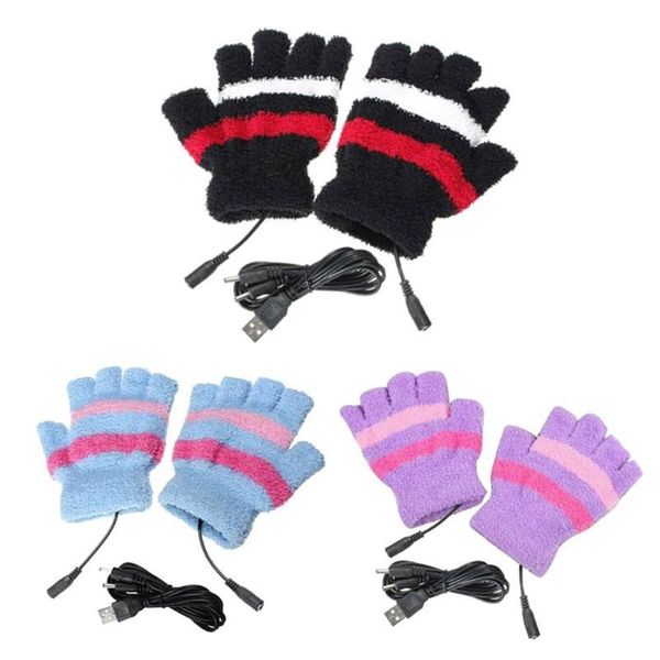 winter usb heated fingerless gloves fuzzy plush striped electric heating half finger mittens thermal hand warmer, Blue;gray
winter usb heated fingerless gloves fuzzy plush striped electric heating half finger mittens thermal hand warmer, Blue;gray