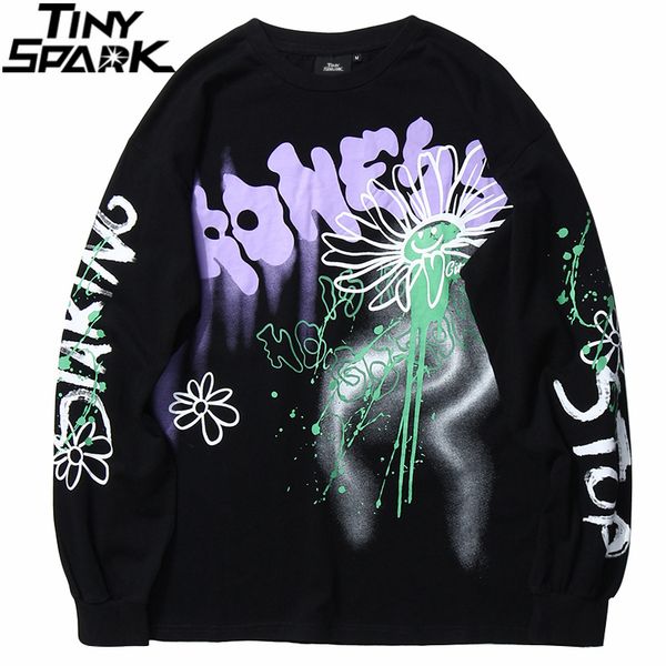 men t shirt long sleeve oversize hip hop tshirt streetwear graffiti daisy flower harajuku t-shirt cotton loose tees kg-623, White;black
men t shirt long sleeve oversize hip hop tshirt streetwear graffiti daisy flower harajuku t-shirt cotton loose tees kg-623, White;black
