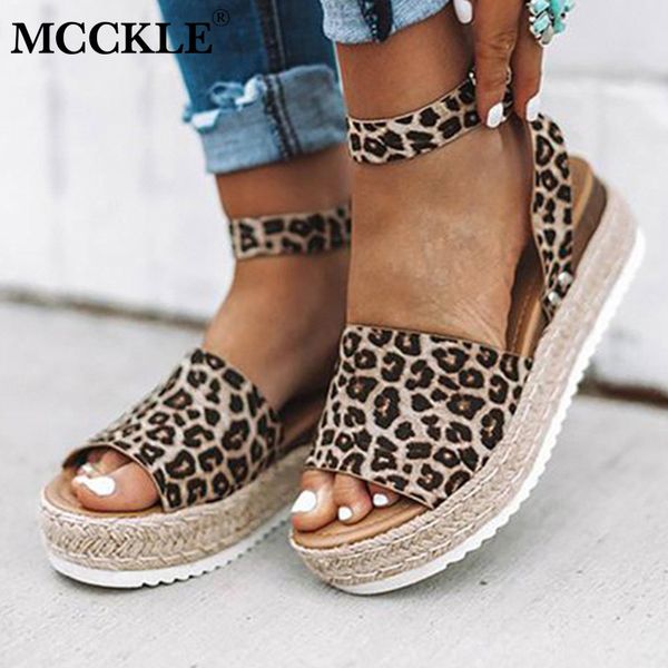 mcckle women leopard sandals pu leather ankle buckle peep toe flat platform female shoes summer thick bottom plus size footwear, Black
mcckle women leopard sandals pu leather ankle buckle peep toe flat platform female shoes summer thick bottom plus size footwear, Black