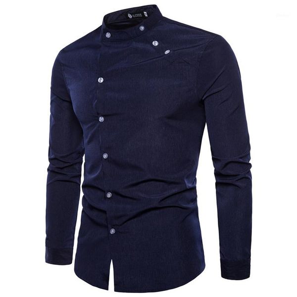 left rom 2019 new men autumn pure cotton stand collar oblique buttons long sleeve shirts/man pure cotton slim fit casual shirts1, White;black
left rom 2019 new men autumn pure cotton stand collar oblique buttons long sleeve shirts/man pure cotton slim fit casual shirts1, White;black