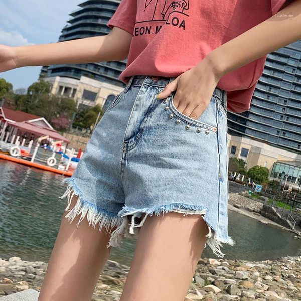 women's jeans summer style washing with holes cool frayed denim shorts women's high-waisted slimming playful straight-cut loose pa, Blue
women's jeans summer style washing with holes cool frayed denim shorts women's high-waisted slimming playful straight-cut loose pa, Blue