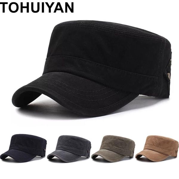 wide brim hats tohuiyan washed cotton cap for men spring summer solid cadet hat women flat roof vintage adjustable army, Blue;gray
wide brim hats tohuiyan washed cotton cap for men spring summer solid cadet hat women flat roof vintage adjustable army, Blue;gray