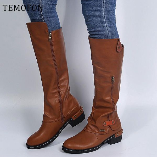 temofon 2020 winter long boots women winter retro women shoes larger size round toe fashion over the knee boots female hvt1597, Black
temofon 2020 winter long boots women winter retro women shoes larger size round toe fashion over the knee boots female hvt1597, Black