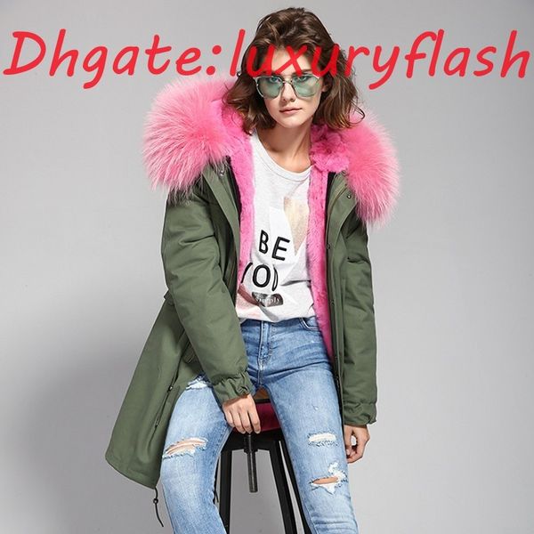 new fashion women luxurious big raccoon fur collar coat with rabbit wool hood warm winter jacket liner parkas long top, Black 
new fashion women luxurious big raccoon fur collar coat with rabbit wool hood warm winter jacket liner parkas long top, Black