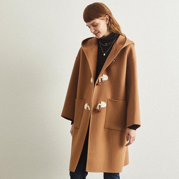 luxurious 100% cashmere double faced woolen coat women hooded coats warm new cow horn button cape woolen trench coat loose brown1, Tan;black
luxurious 100% cashmere double faced woolen coat women hooded coats warm new cow horn button cape woolen trench coat loose brown1, Tan;black