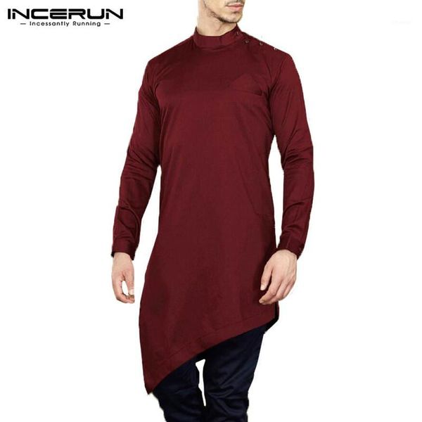 incerun 2019 men's shirts long sleeve irregular hem casual dress shirts button solid muslim clothing kaftan thobe blusas1, White;black
incerun 2019 men's shirts long sleeve irregular hem casual dress shirts button solid muslim clothing kaftan thobe blusas1, White;black