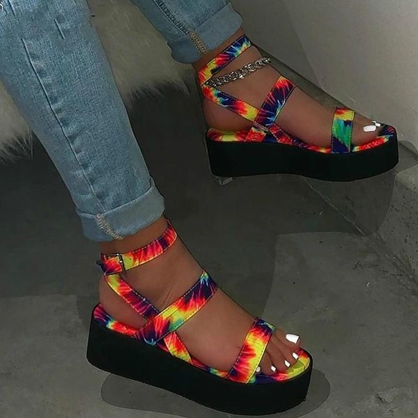 women's sandals colorful flat platform summer print ladies ankle buckle strap sandalias mujer shoes female casual woman, Black
women's sandals colorful flat platform summer print ladies ankle buckle strap sandalias mujer shoes female casual woman, Black