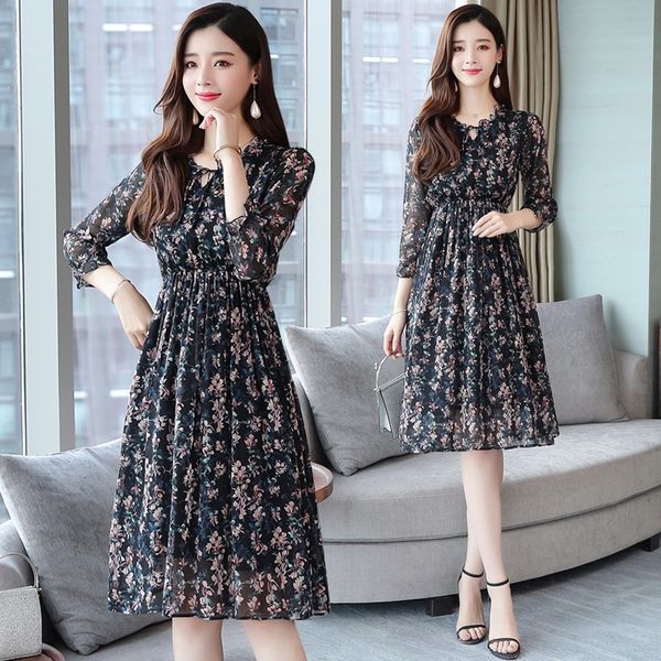 gk2vz floral chiffon autumn 2020 new slimming women's aline dress dress fashion v-neck elegant skirt feminine t5wia, Black;gray
gk2vz floral chiffon autumn 2020 new slimming women's aline dress dress fashion v-neck elegant skirt feminine t5wia, Black;gray