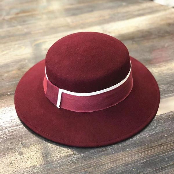 stingy brim hats autumn winter fashion wool simple round flat vintage wide fedoras for women ribbon bow wine red hat zz-443, Blue;gray
stingy brim hats autumn winter fashion wool simple round flat vintage wide fedoras for women ribbon bow wine red hat zz-443, Blue;gray