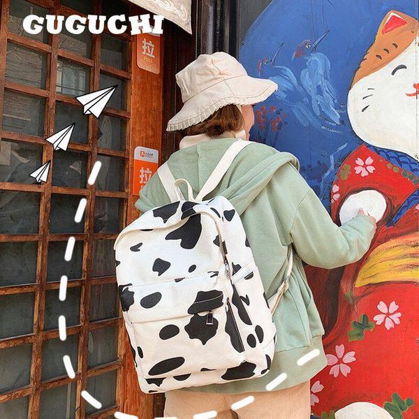 backpack style 2021 summer fashion preppy women cow printing canvas backpacks female casual students school bags shoulder
backpack style 2021 summer fashion preppy women cow printing canvas backpacks female casual students school bags shoulder