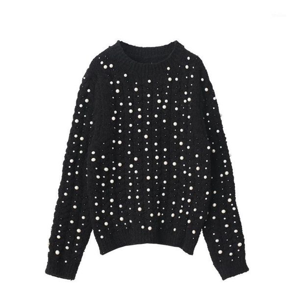 women's sweaters women's sweater autumn winter full body beaded outerwear loose pullover all-matching black white knit, White;black
women's sweaters women's sweater autumn winter full body beaded outerwear loose pullover all-matching black white knit, White;black