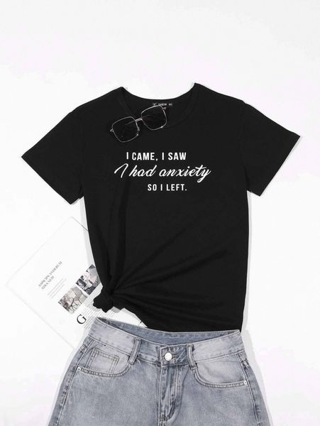 plus slogan graphic tee v4gg#, Black