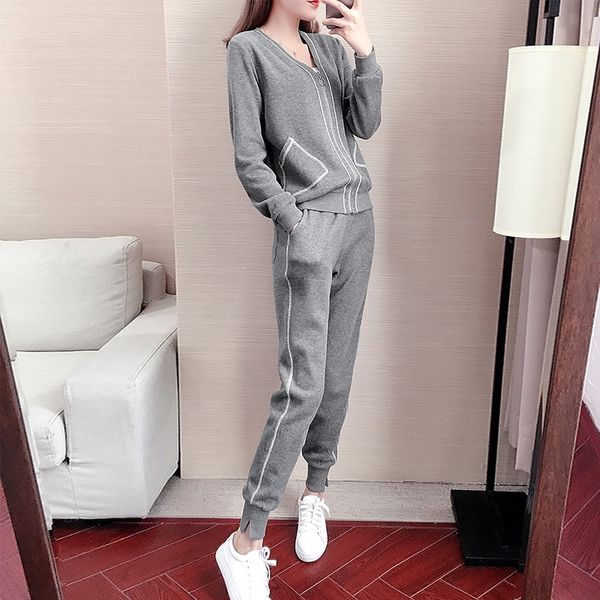 rg1ht sports suit zipper women's sweater cotton set casual pants suitcoat graceful coat casual pants suit j6rdz, Gray
rg1ht sports suit zipper women's sweater cotton set casual pants suitcoat graceful coat casual pants suit j6rdz, Gray