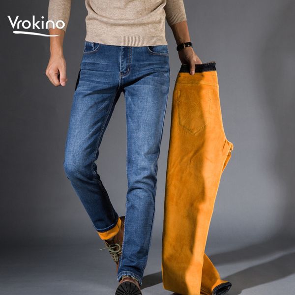 new 2020 men's winter warm jeans thickened stretch slim-fit dark blue jeans menswear brand large size 28-40 q0105, Black;white
new 2020 men's winter warm jeans thickened stretch slim-fit dark blue jeans menswear brand large size 28-40 q0105, Black;white