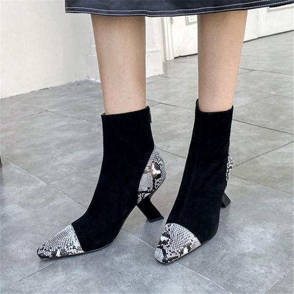boots pxelena designer strange high heels ankle women genuine leather kid suede office lady dress party wok shoes 2021 autumn 40, Black
boots pxelena designer strange high heels ankle women genuine leather kid suede office lady dress party wok shoes 2021 autumn 40, Black