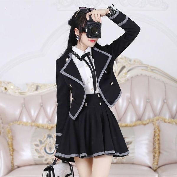 black gray edge british suit skirt suit two-piece female 2020 spring and autumn new temperament dress1, White;black
black gray edge british suit skirt suit two-piece female 2020 spring and autumn new temperament dress1, White;black