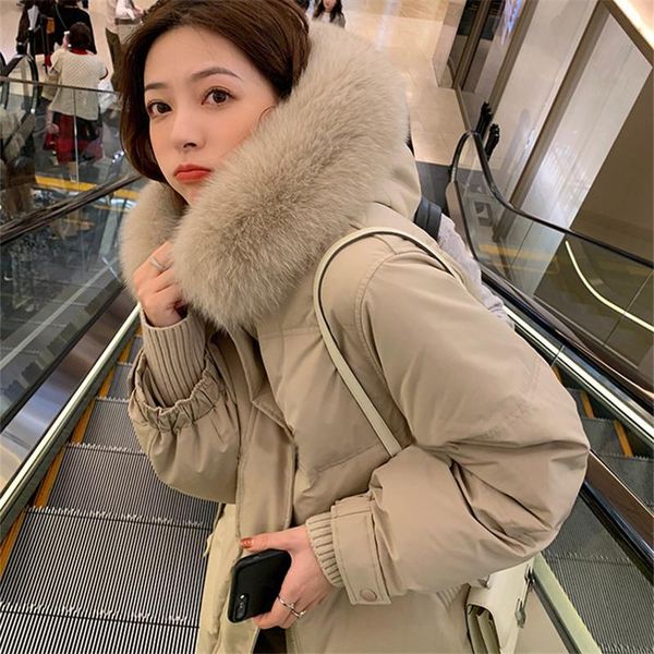 women's down & parkas winter women thick beige coats white duck fur collar hooded jackets long sleeve warm parka portable outwear plus, Black
women's down & parkas winter women thick beige coats white duck fur collar hooded jackets long sleeve warm parka portable outwear plus, Black