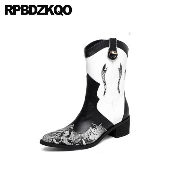 women side zip boots mid calf shoes chunky 2020 genuine leather snake black fall snakeskin patchwork block luxury pointed toe
women side zip boots mid calf shoes chunky 2020 genuine leather snake black fall snakeskin patchwork block luxury pointed toe