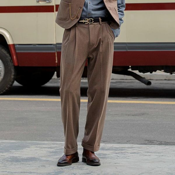 men pants retro british casual straight suit pants autumn and winter business is fit stretch casual cropped trousers, Black
men pants retro british casual straight suit pants autumn and winter business is fit stretch casual cropped trousers, Black