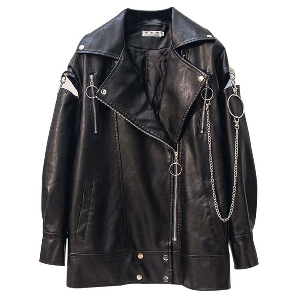 2021 new korean new autumn mid-length off-shoulder fashion motorcycle extra large leather jacket women's plutonium, Black
2021 new korean new autumn mid-length off-shoulder fashion motorcycle extra large leather jacket women's plutonium, Black