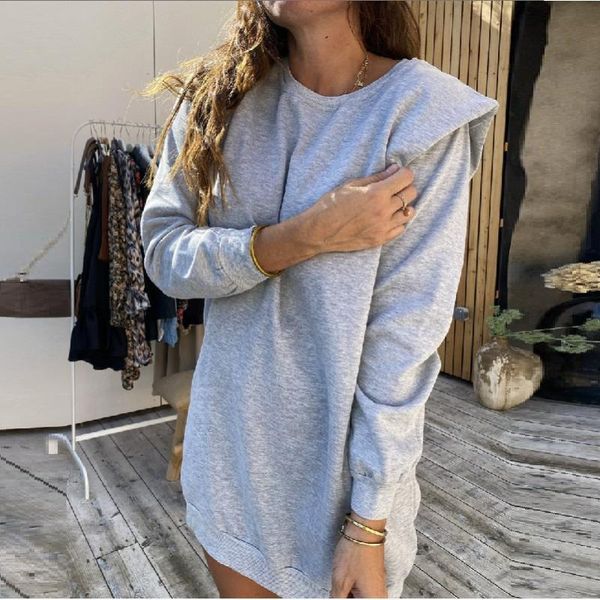 shoulder padded dress solid color 2020 autumn winter clothes casual hoodie dress fashion grey women loose mini dresses street, Black;gray
shoulder padded dress solid color 2020 autumn winter clothes casual hoodie dress fashion grey women loose mini dresses street, Black;gray