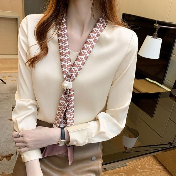 shirt women 2020 autumn new korean version of v-neck temperament long-sleeved shirt simple style blouse, White
shirt women 2020 autumn new korean version of v-neck temperament long-sleeved shirt simple style blouse, White