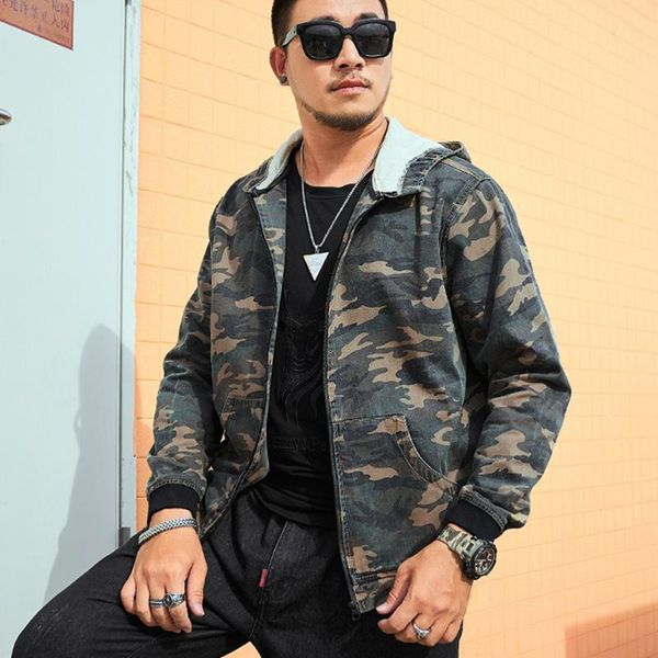 denim jacket loose plus fertilizer to increase fashion men stretch camouflage hooded jacket plus size men's autumn and winter, Black;brown
denim jacket loose plus fertilizer to increase fashion men stretch camouflage hooded jacket plus size men's autumn and winter, Black;brown