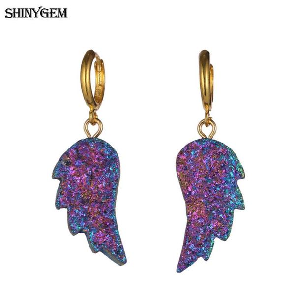 shinygem classical angel feather wing natural druzy crystal hoop earrings gold plating hoop drop stone earrings for women gift, Golden;silver
shinygem classical angel feather wing natural druzy crystal hoop earrings gold plating hoop drop stone earrings for women gift, Golden;silver
