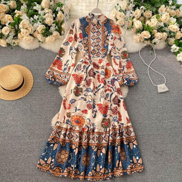 bohemian retro print maxi dress women stand collar puff sleeve a-line dress autumn fashion national trench streetwear long robe1, Black;gray
bohemian retro print maxi dress women stand collar puff sleeve a-line dress autumn fashion national trench streetwear long robe1, Black;gray
