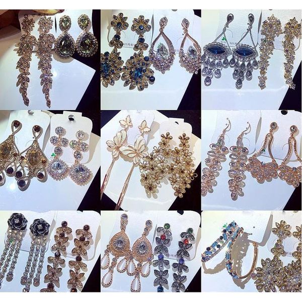 new european american style gold color-studded czech diamond pattern earrings long tassel earrings mixed batc wmtsgq dh_seller2010, Silver
new european american style gold color-studded czech diamond pattern earrings long tassel earrings mixed batc wmtsgq dh_seller2010, Silver