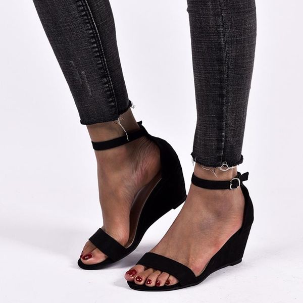 summer plus size wedges sandal for woman new arrival buckle strap platform sandals women shoes zapatos de mujer high heel sandal, Black
summer plus size wedges sandal for woman new arrival buckle strap platform sandals women shoes zapatos de mujer high heel sandal, Black