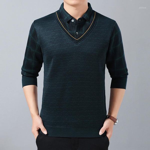 2021 spring and winter new plus velvet thick fake two shirts middle-aged men's warm knitted sweater male casual pullover1, White;black
2021 spring and winter new plus velvet thick fake two shirts middle-aged men's warm knitted sweater male casual pullover1, White;black